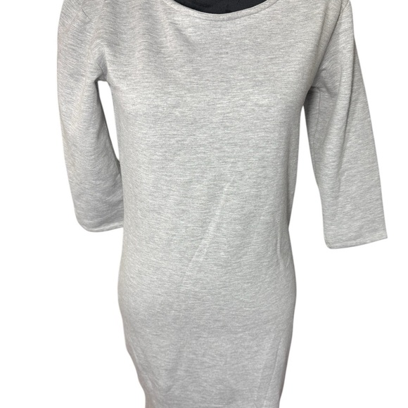 Bobeau Heather Gray Knit Bodycon Midi Dress | 3/4 Sleeve Casual XS - Picture 2 of 12